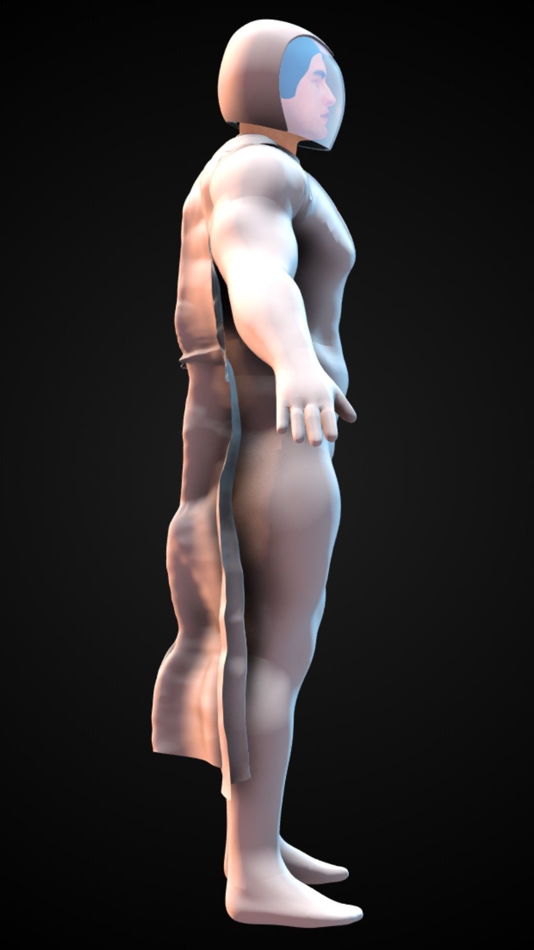 All Star Superman Solar White Suit 3D model_7