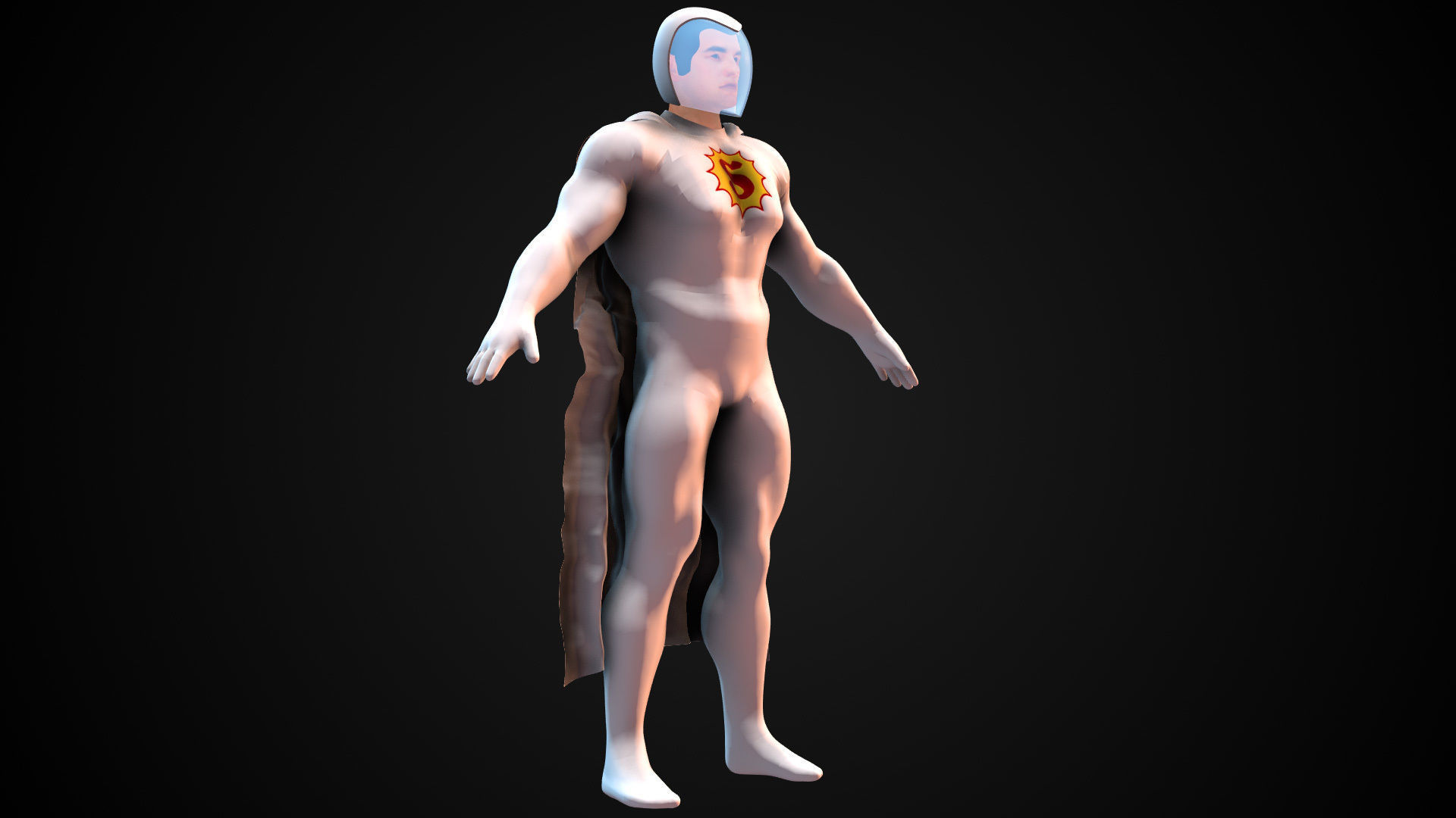 All Star Superman Solar White Suit 3D model_5