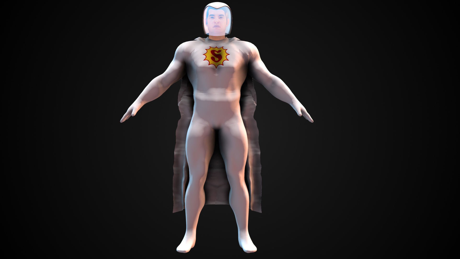 All Star Superman Solar White Suit 3D model_6