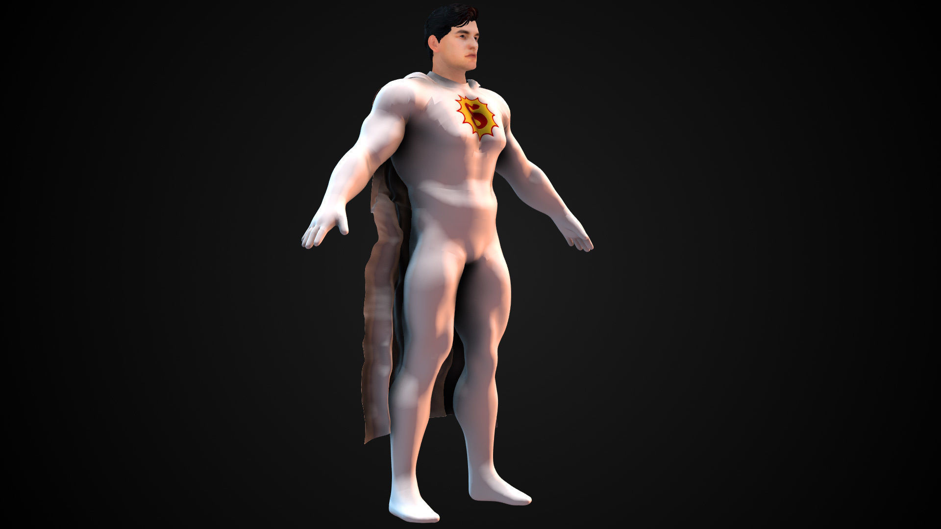 All Star Superman Solar White Suit 3D model_4