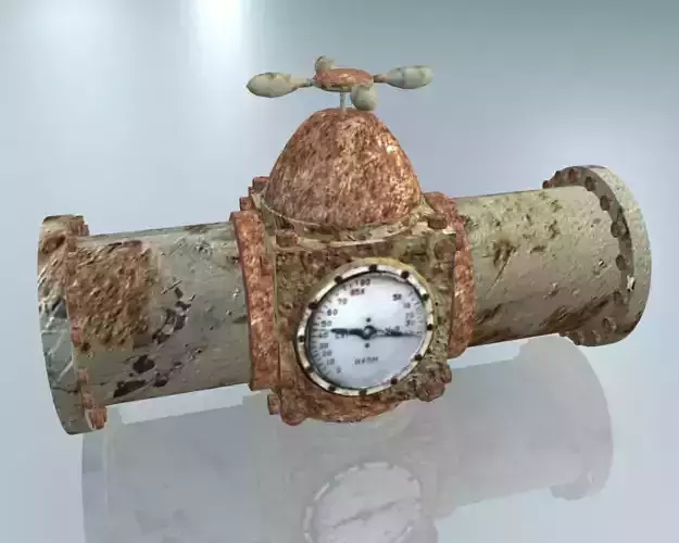 Rusted Pipe with Meter
