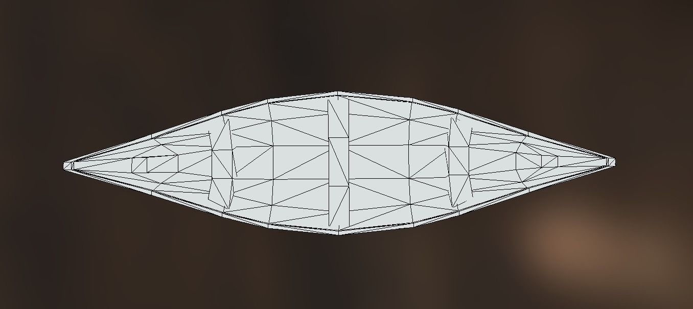 Wooden Nordic Canoe Low-poly 3D model_5