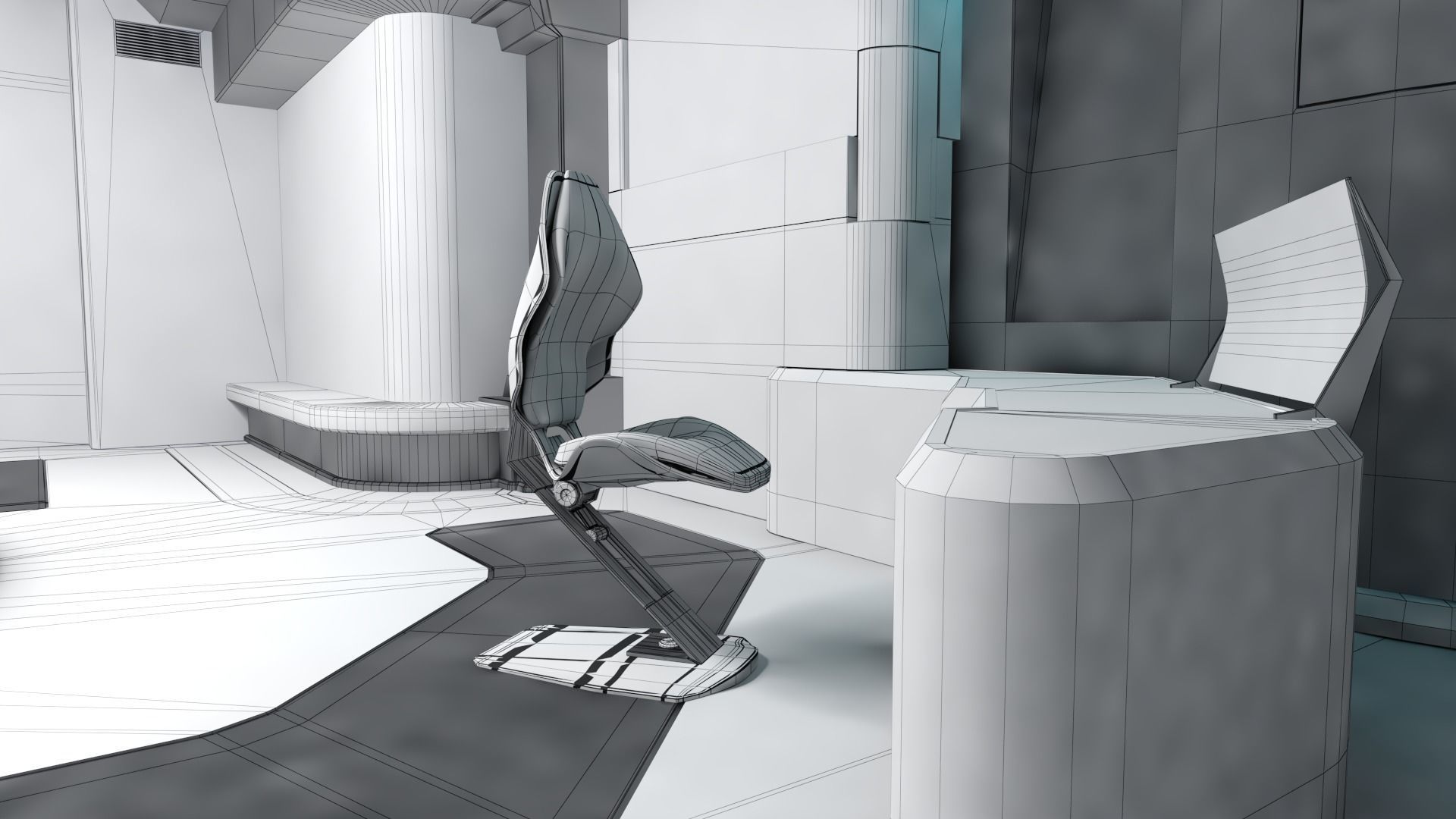 Modular SCI-FI Interior Serie B Rest Room 3D model_6