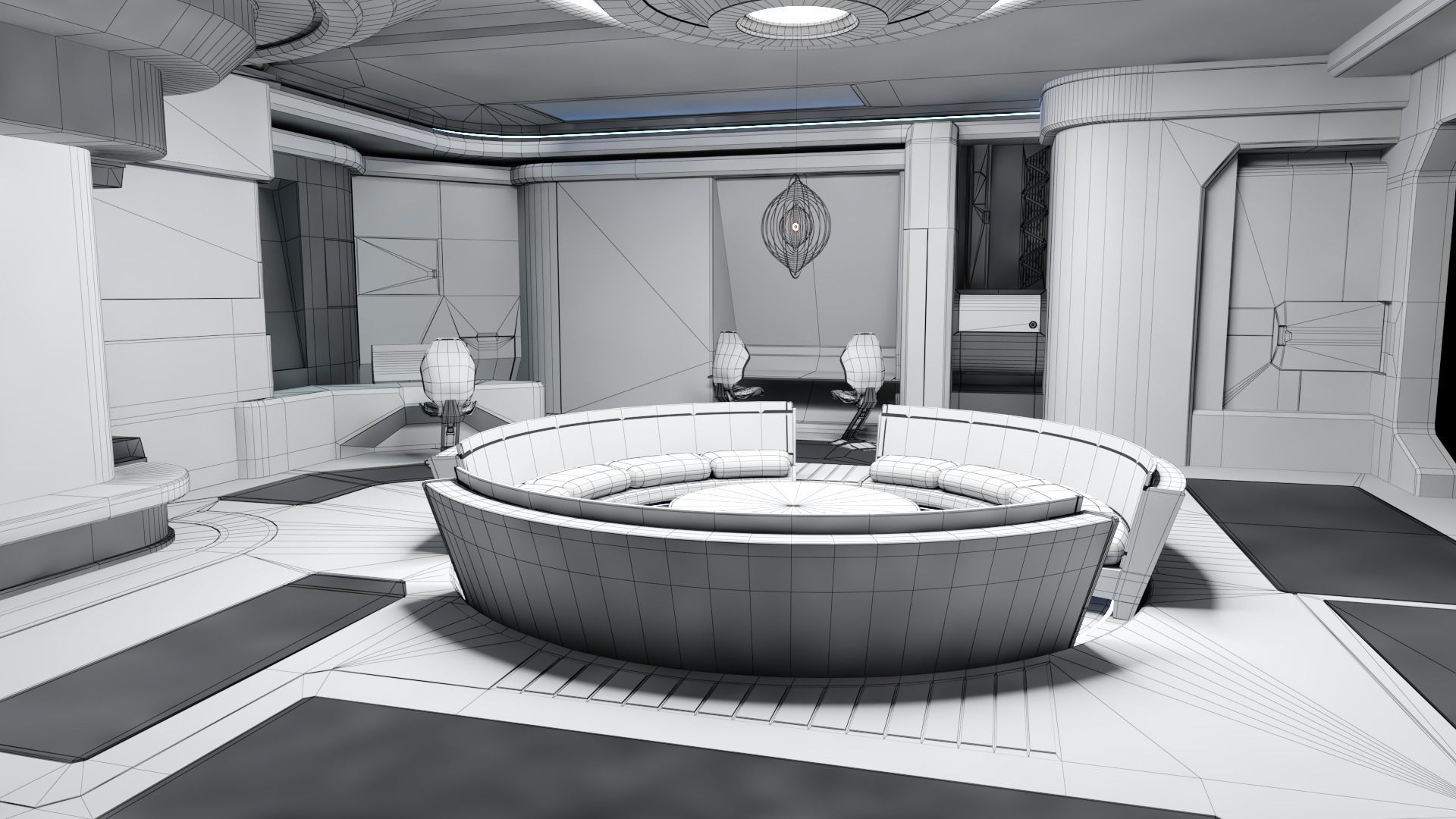 Modular SCI-FI Interior Serie B Rest Room 3D model_5