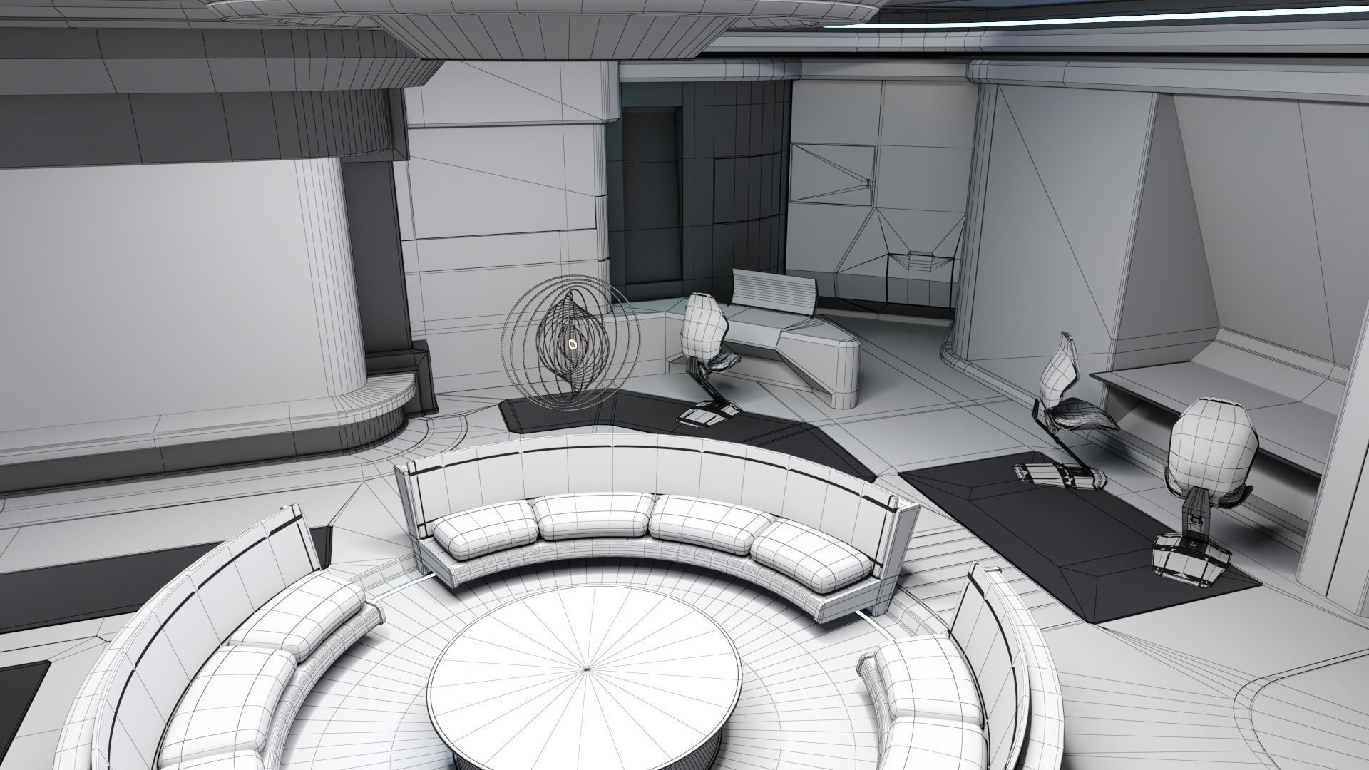 Modular SCI-FI Interior Serie B Rest Room 3D model_7