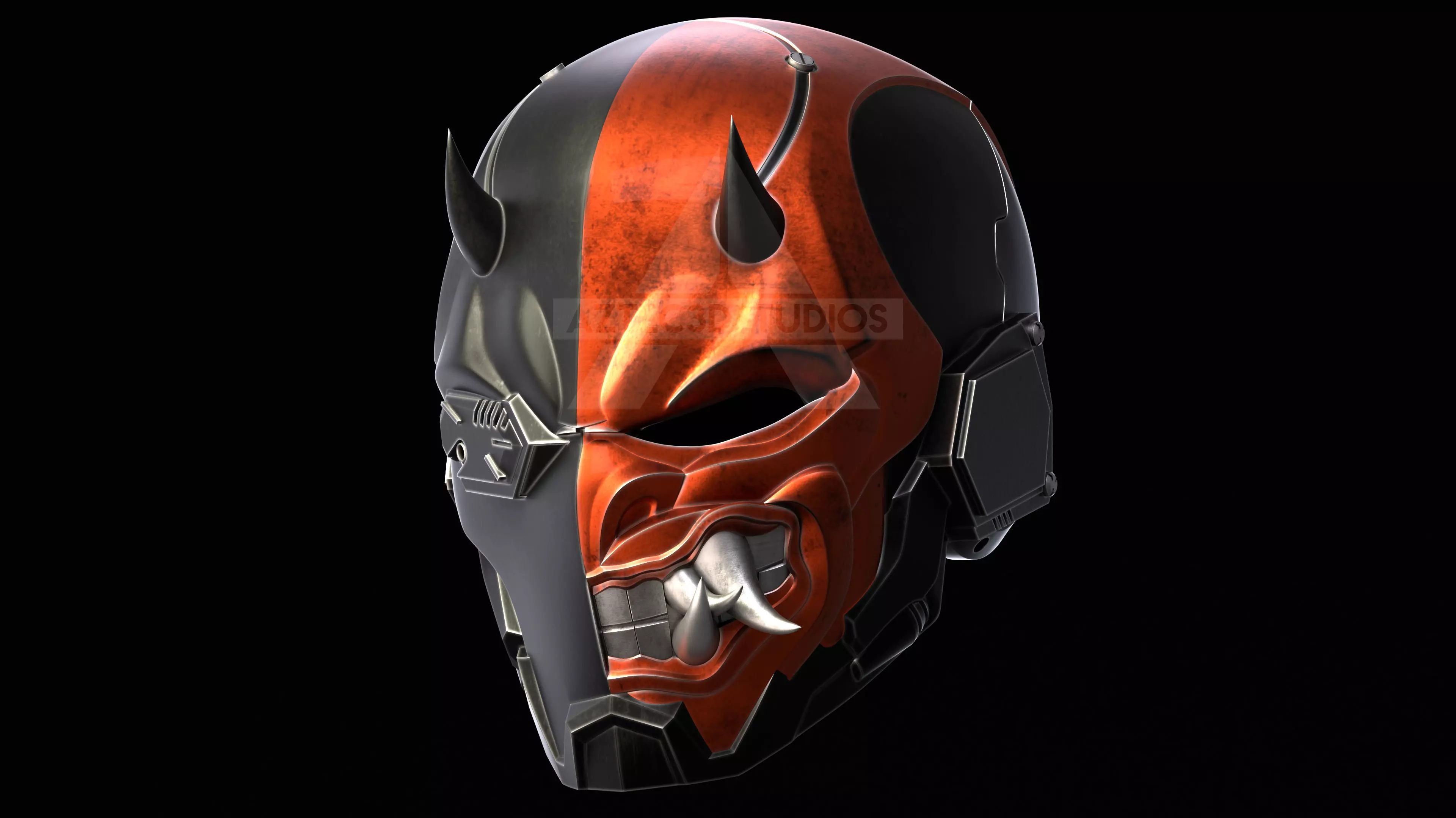 3d File- Deathstroke Oni Helmet 3D model_0