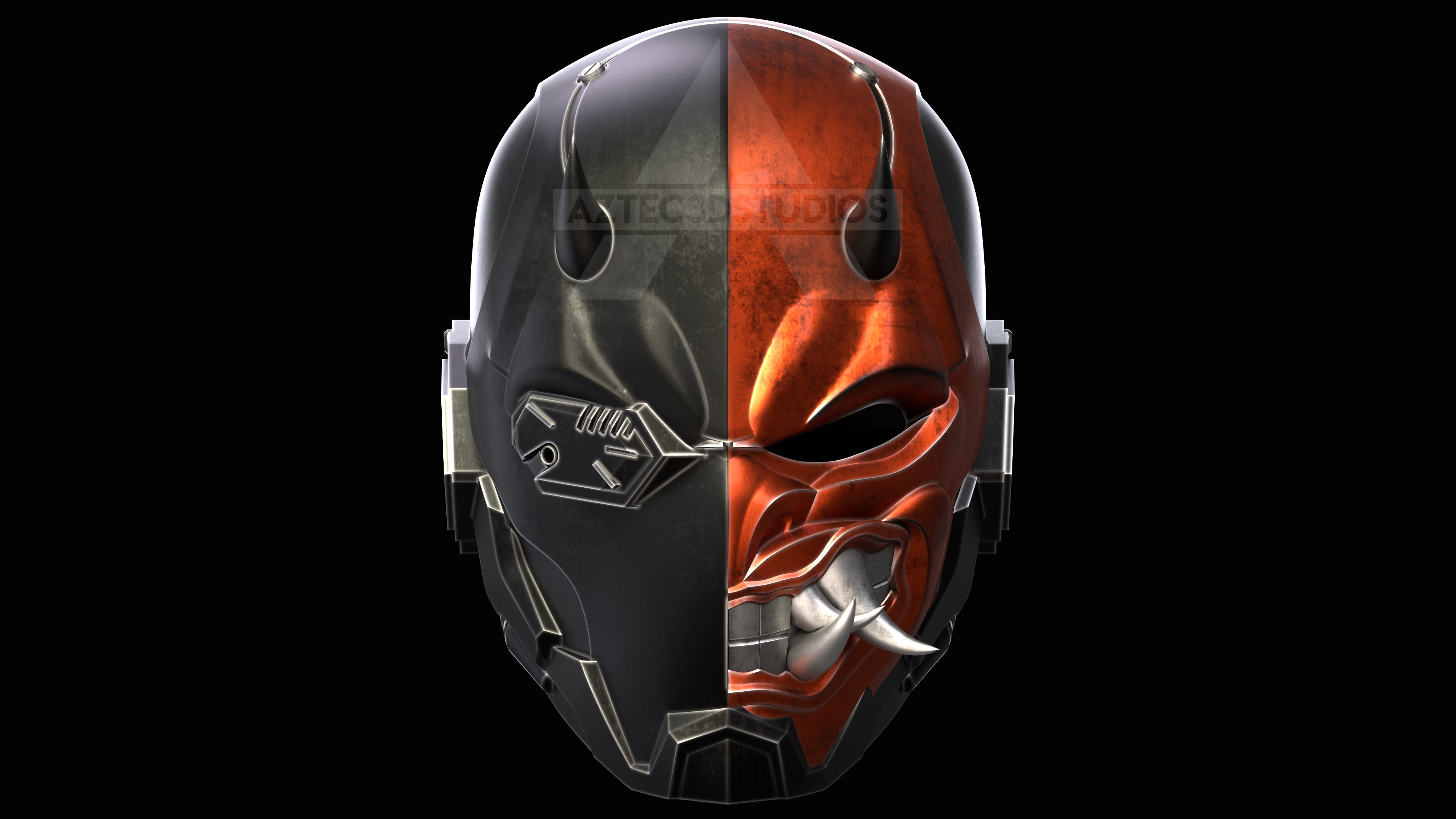 3d File- Deathstroke Oni Helmet 3D model_2