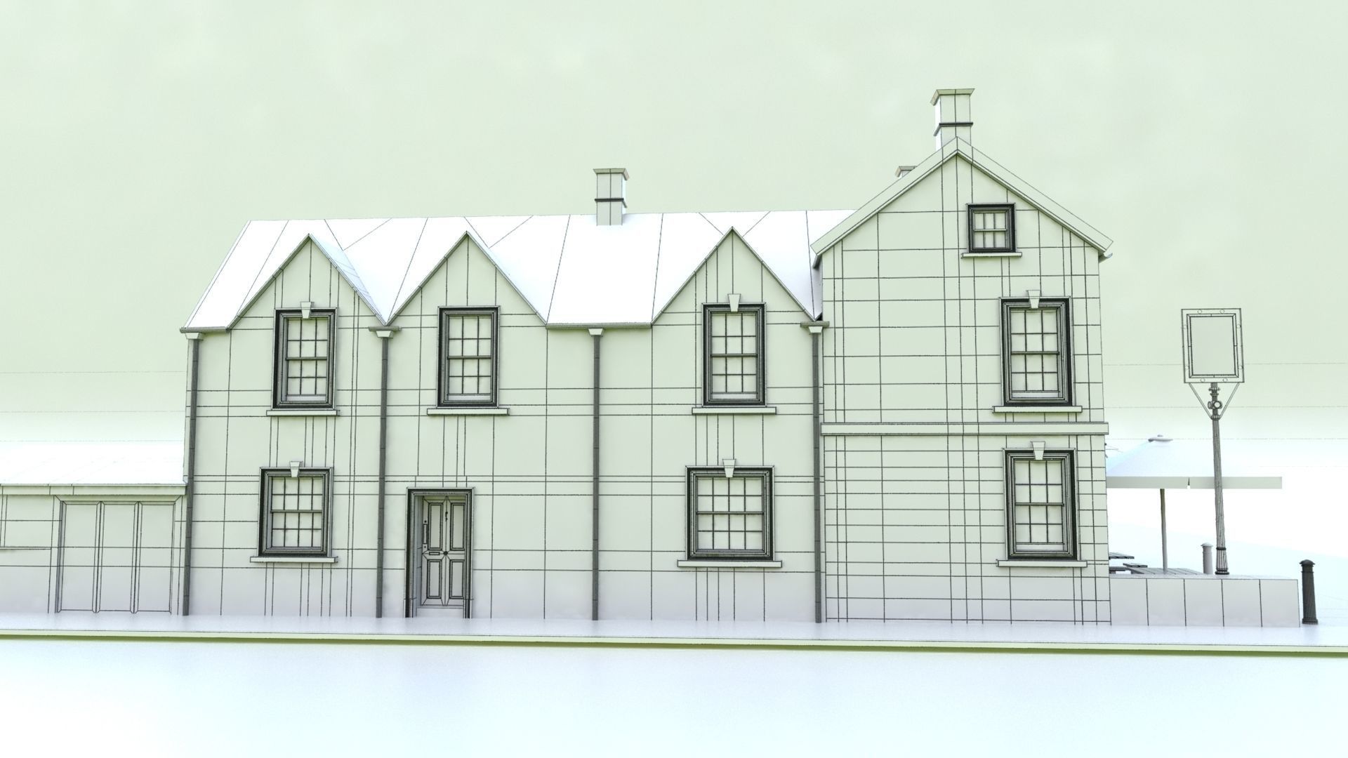 An English Country Pub Inn Hotel 3D model_14