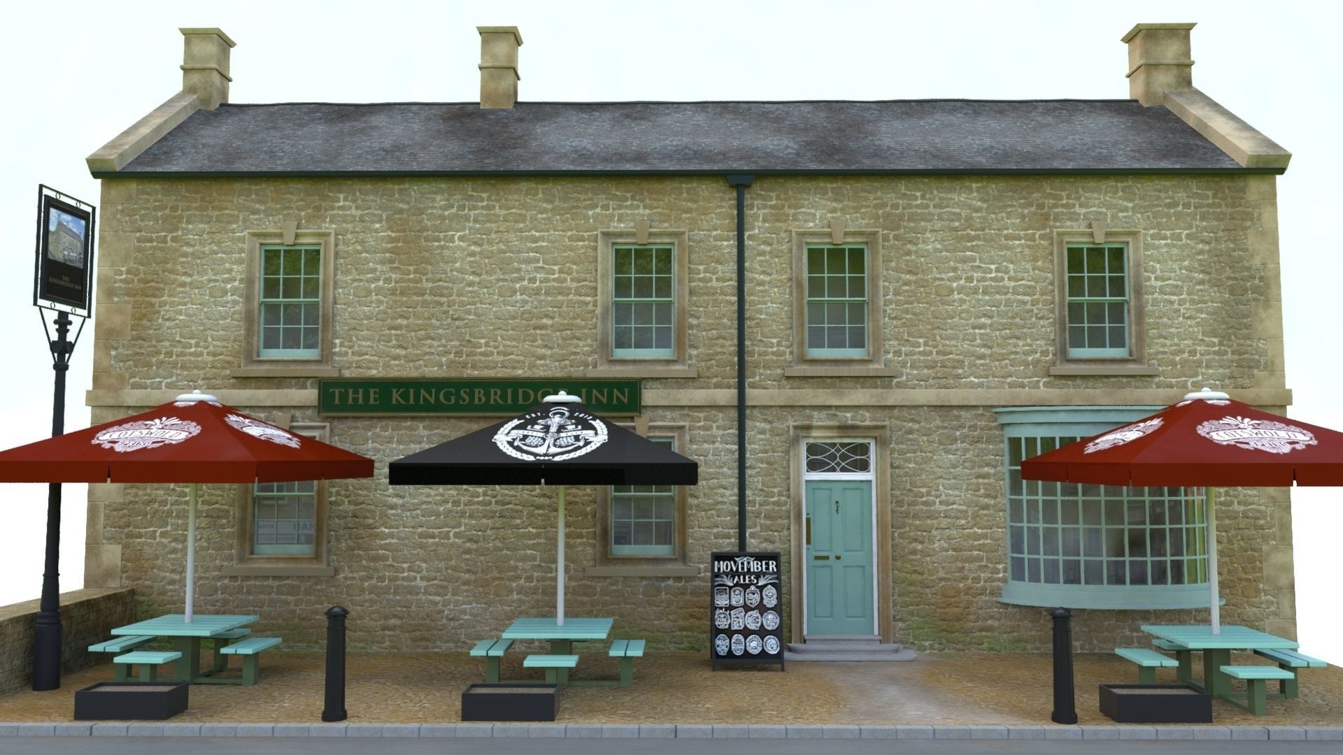 An English Country Pub Inn Hotel 3D model_5