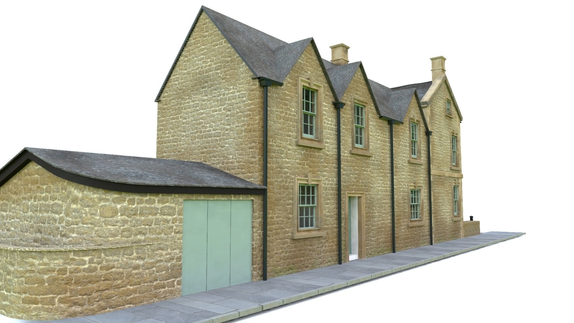 An English Country Pub Inn Hotel 3D model_7