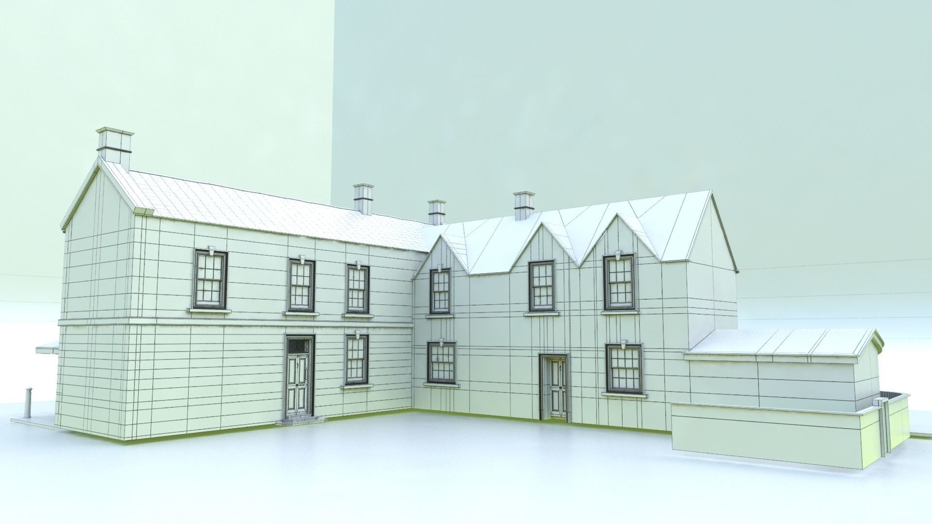 An English Country Pub Inn Hotel 3D model_15