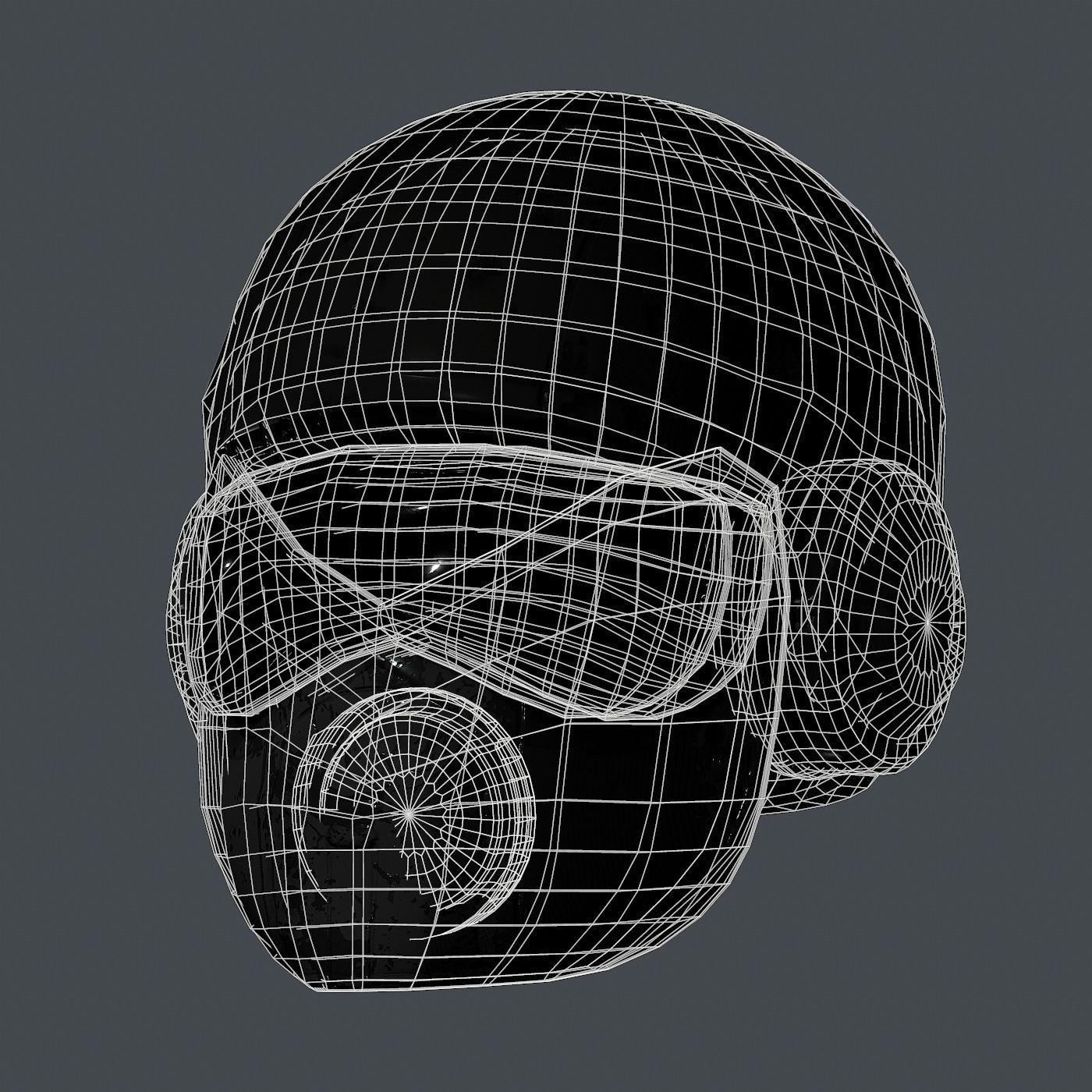 Gas mask helmet 3d model scifi Low-poly Low-poly 3D model Low-poly 3D model_8