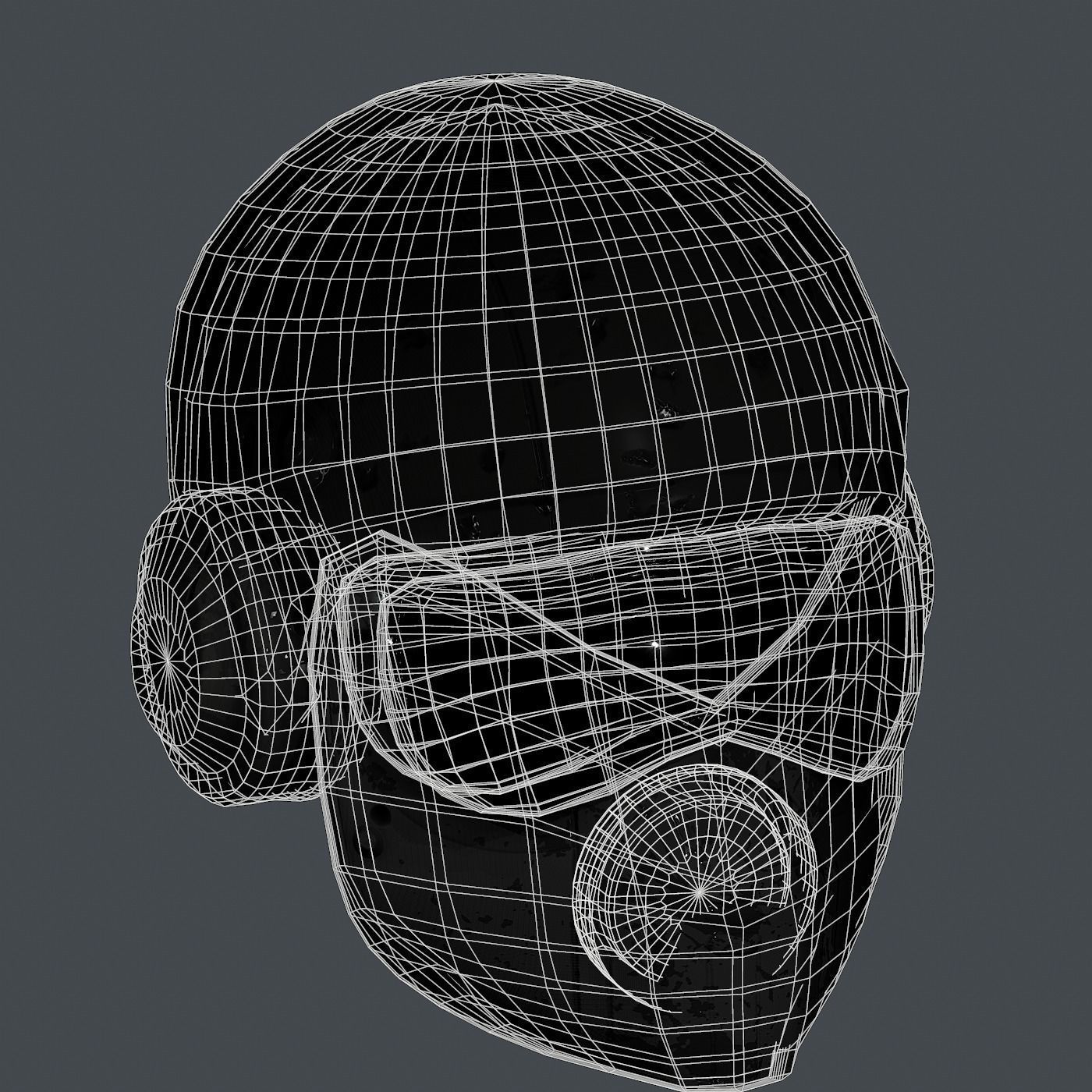 Gas mask helmet 3d model scifi Low-poly Low-poly 3D model Low-poly 3D model_7