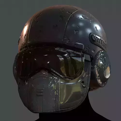 Gas mask helmet 3d model scifi Low-poly Low-poly 3D model