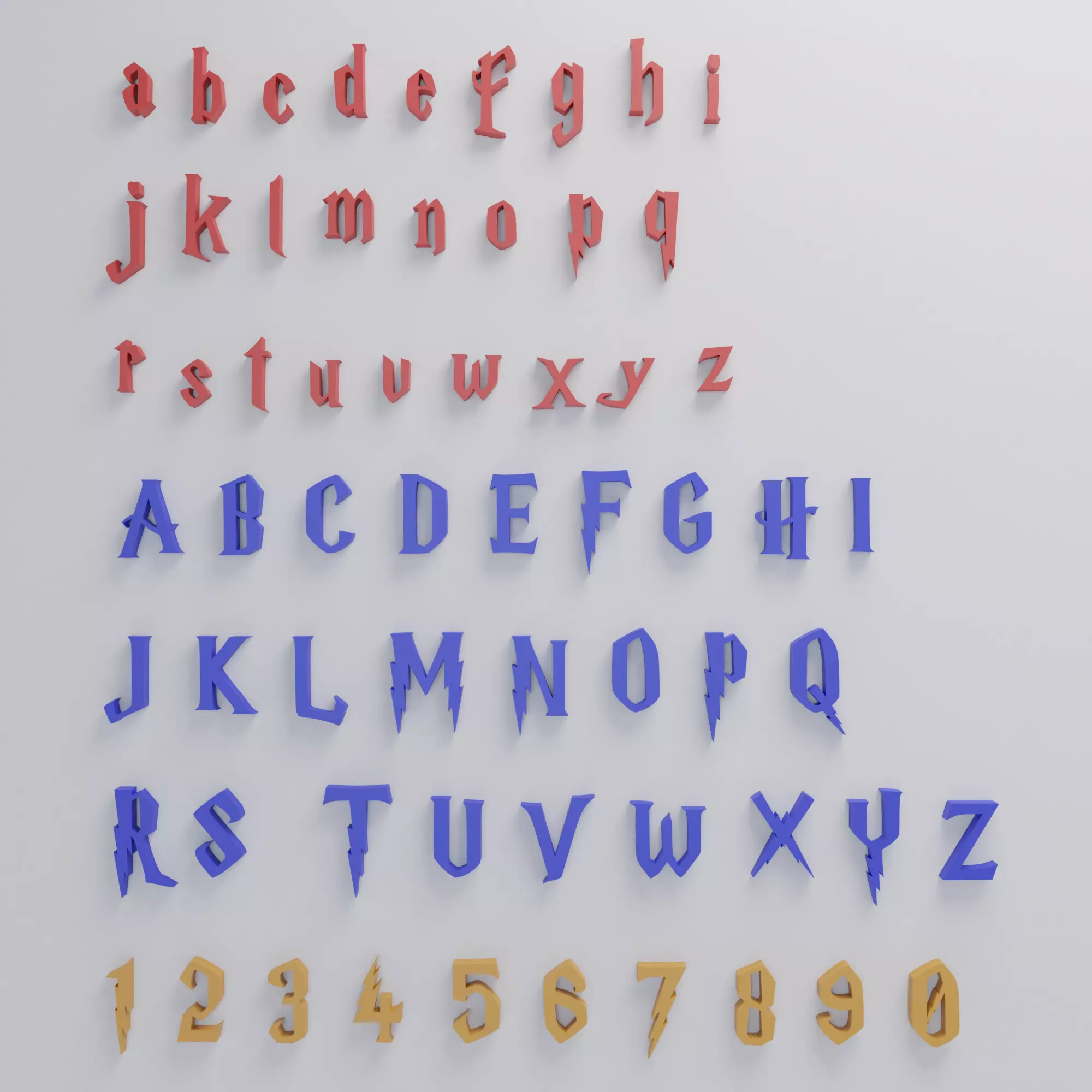 Alphabet style 6 base mesh 3D model