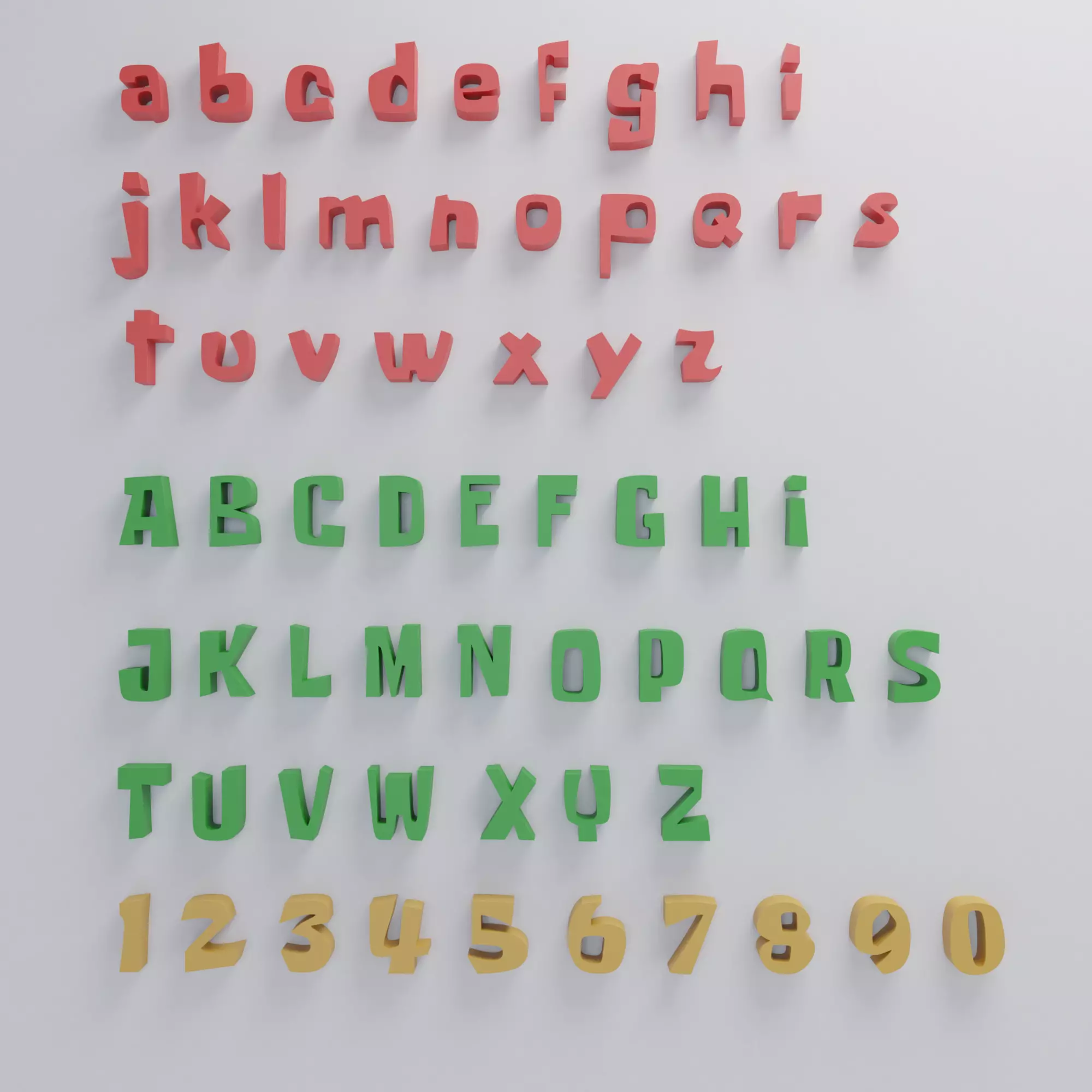 Alphabet style 7 base mesh 3D model_0