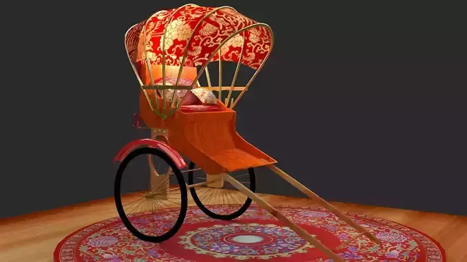 Chinese Hong Kong Rickshaw 3D model