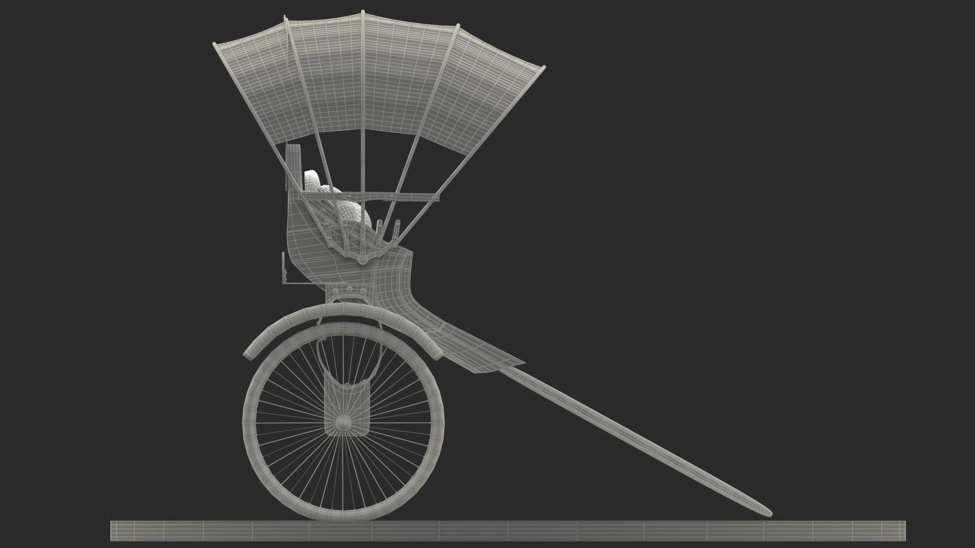 Chinese Hong Kong Rickshaw 3D model_5