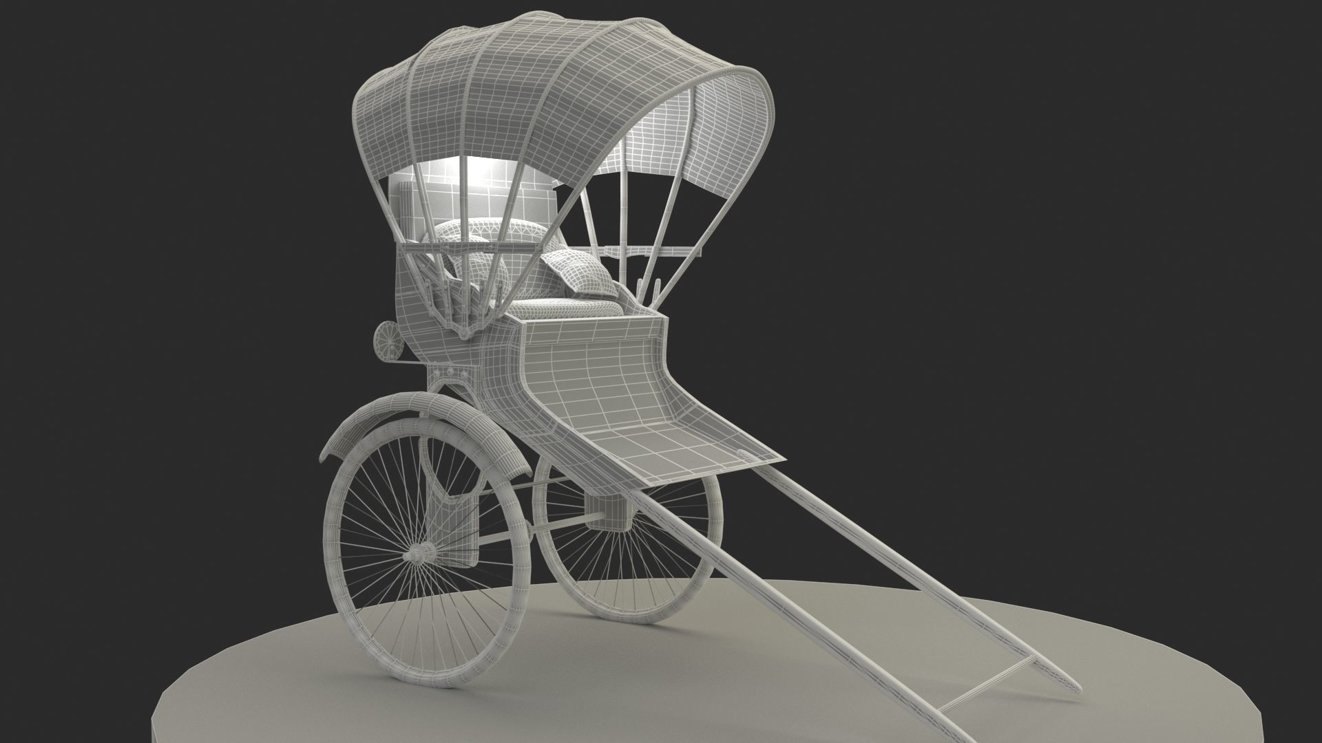 Chinese Hong Kong Rickshaw 3D model_6