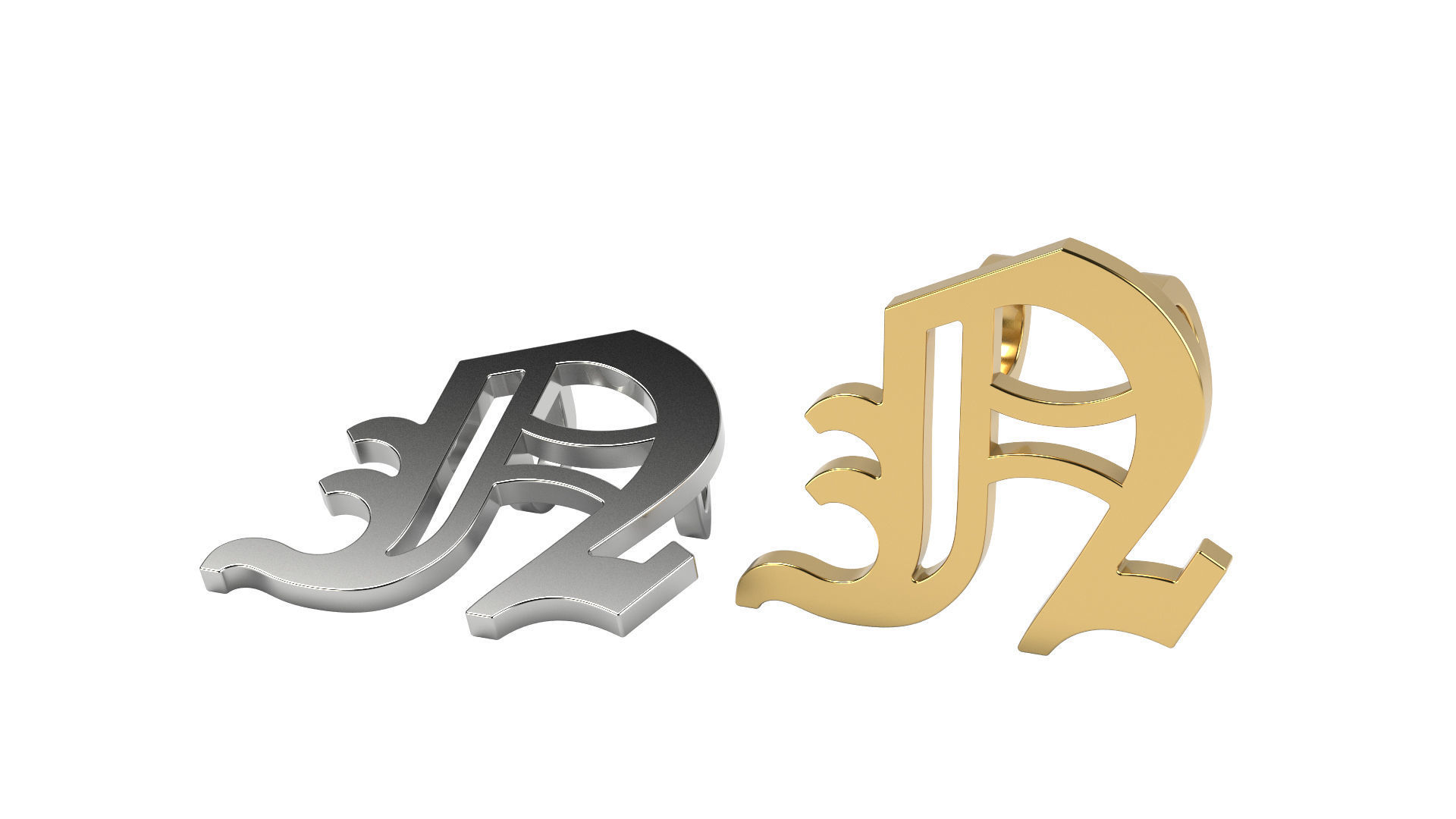 Old English alphabet  stone and solid 3D Model Collection_33