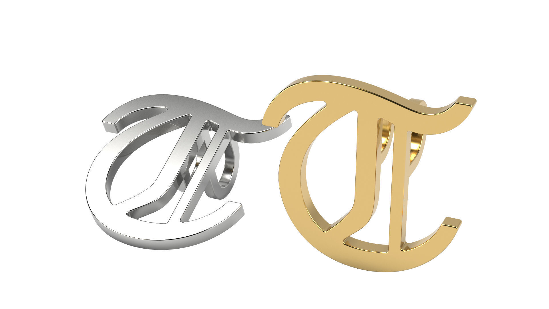 Old English alphabet  stone and solid 3D Model Collection_45