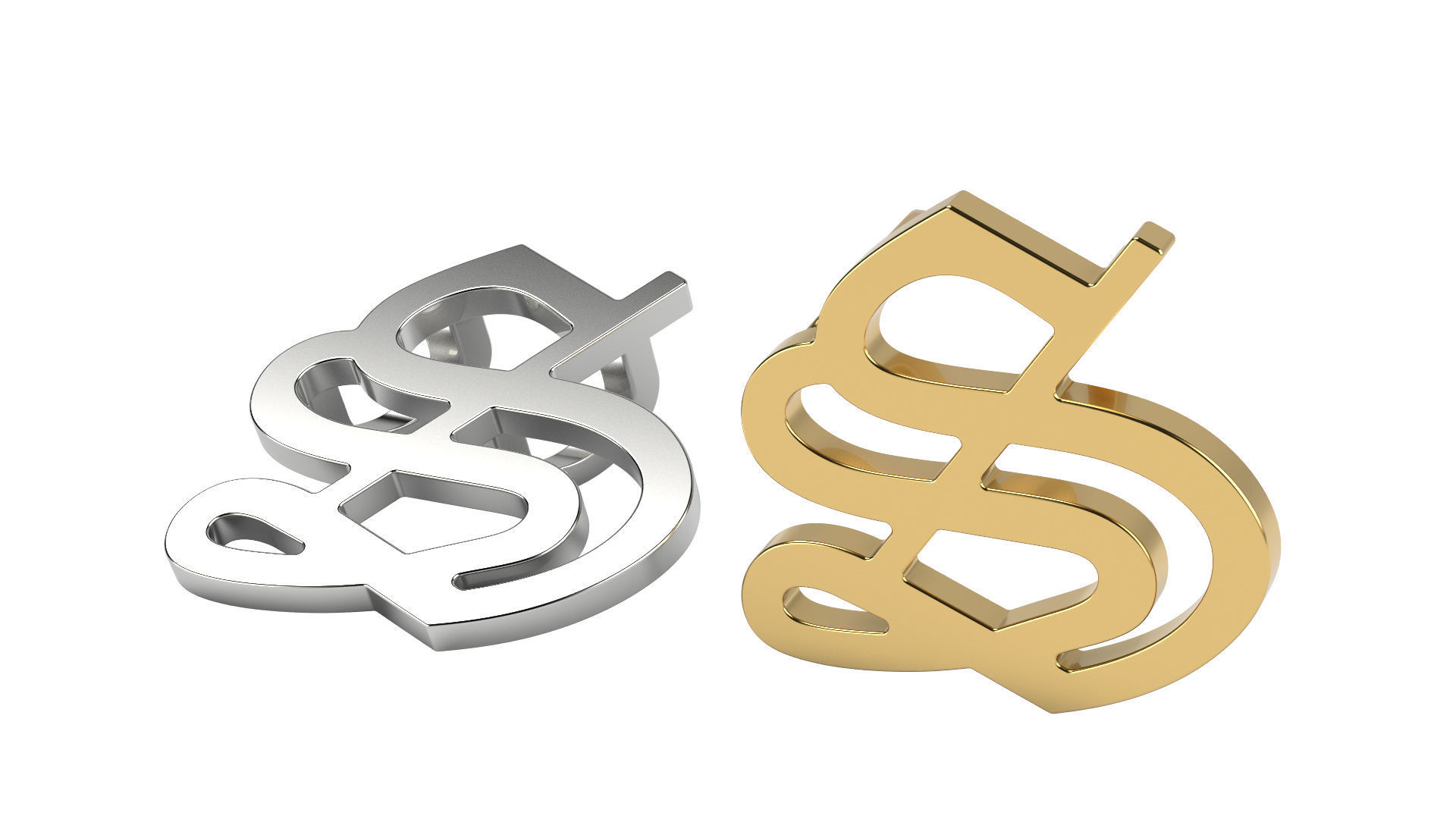 Old English alphabet  stone and solid 3D Model Collection_43