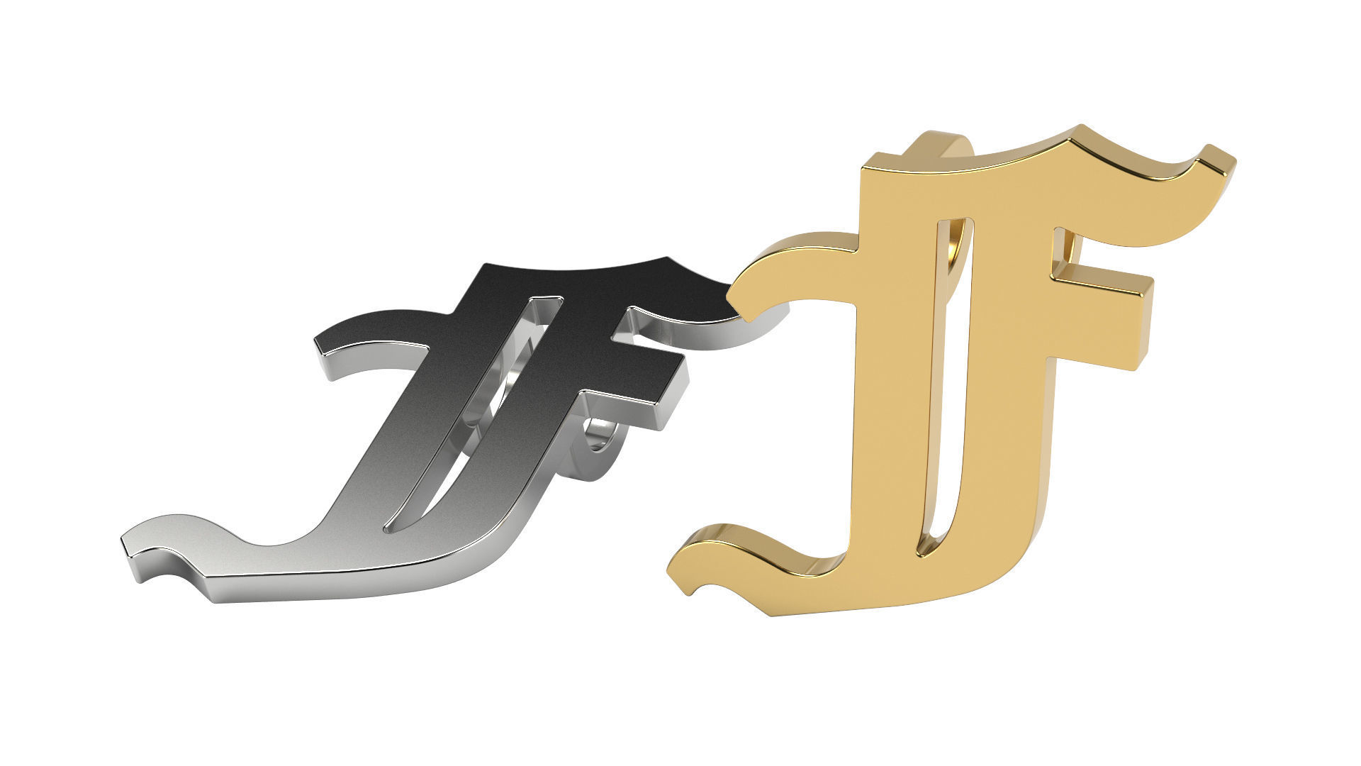 Old English alphabet  stone and solid 3D Model Collection_17