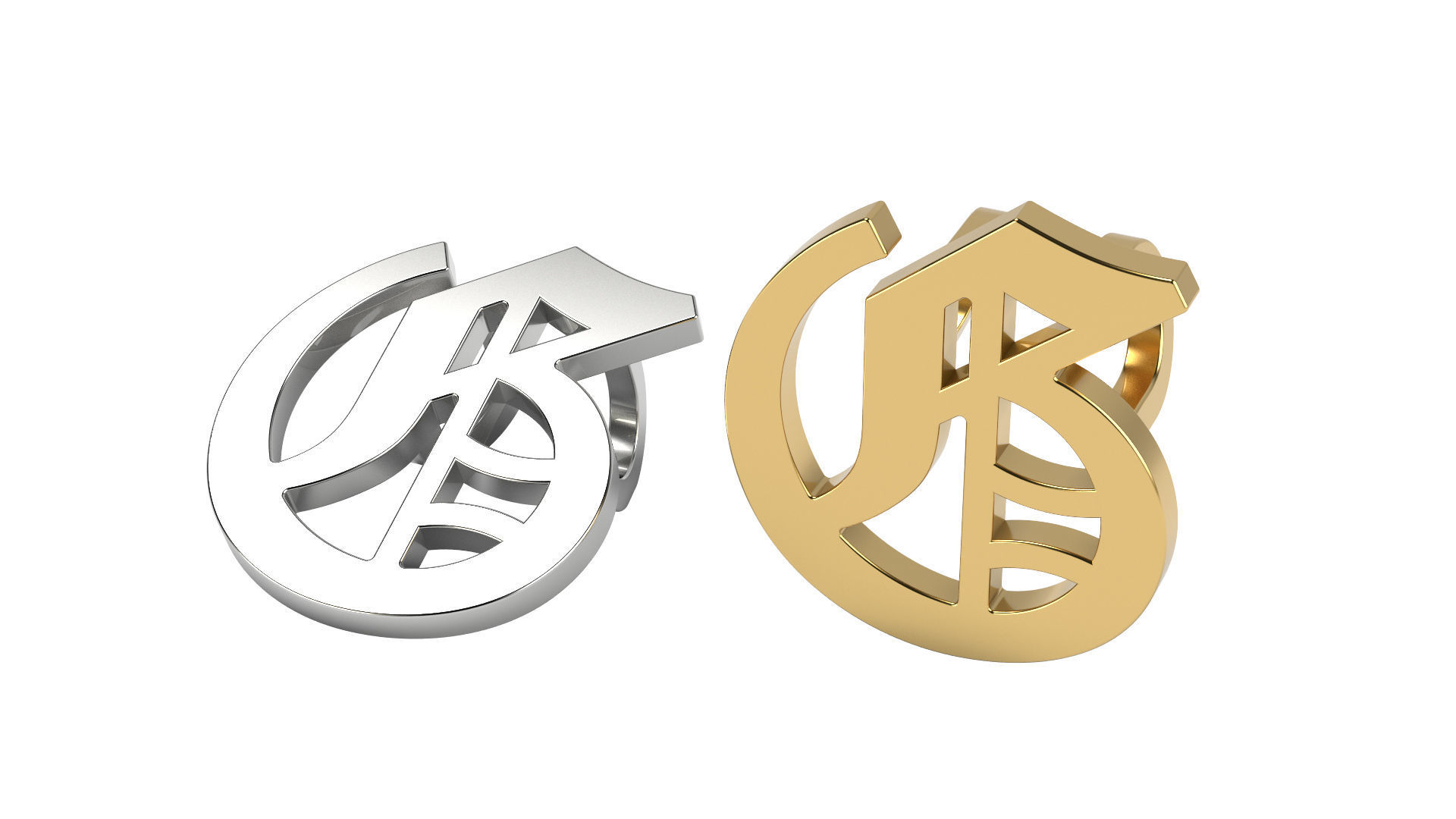 Old English alphabet  stone and solid 3D Model Collection_19