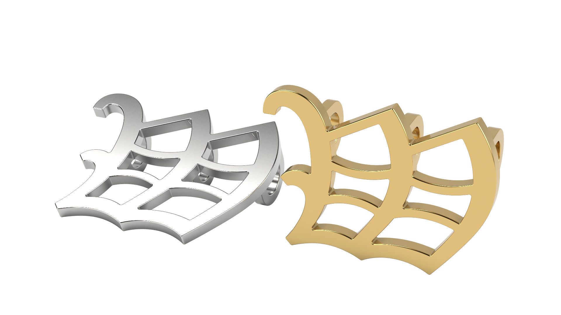 Old English alphabet  stone and solid 3D Model Collection_51