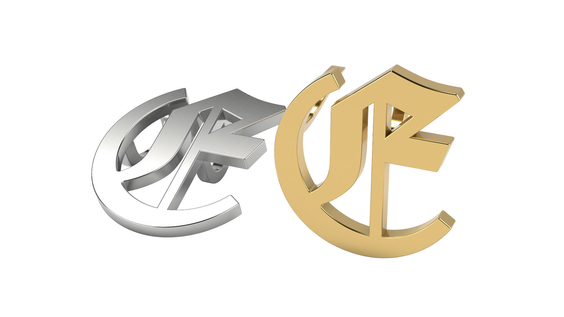 Old English alphabet  stone and solid 3D Model Collection_15