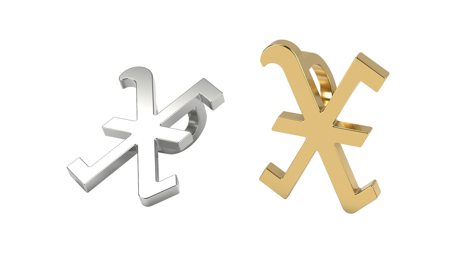 Old English alphabet  stone and solid 3D Model Collection_53