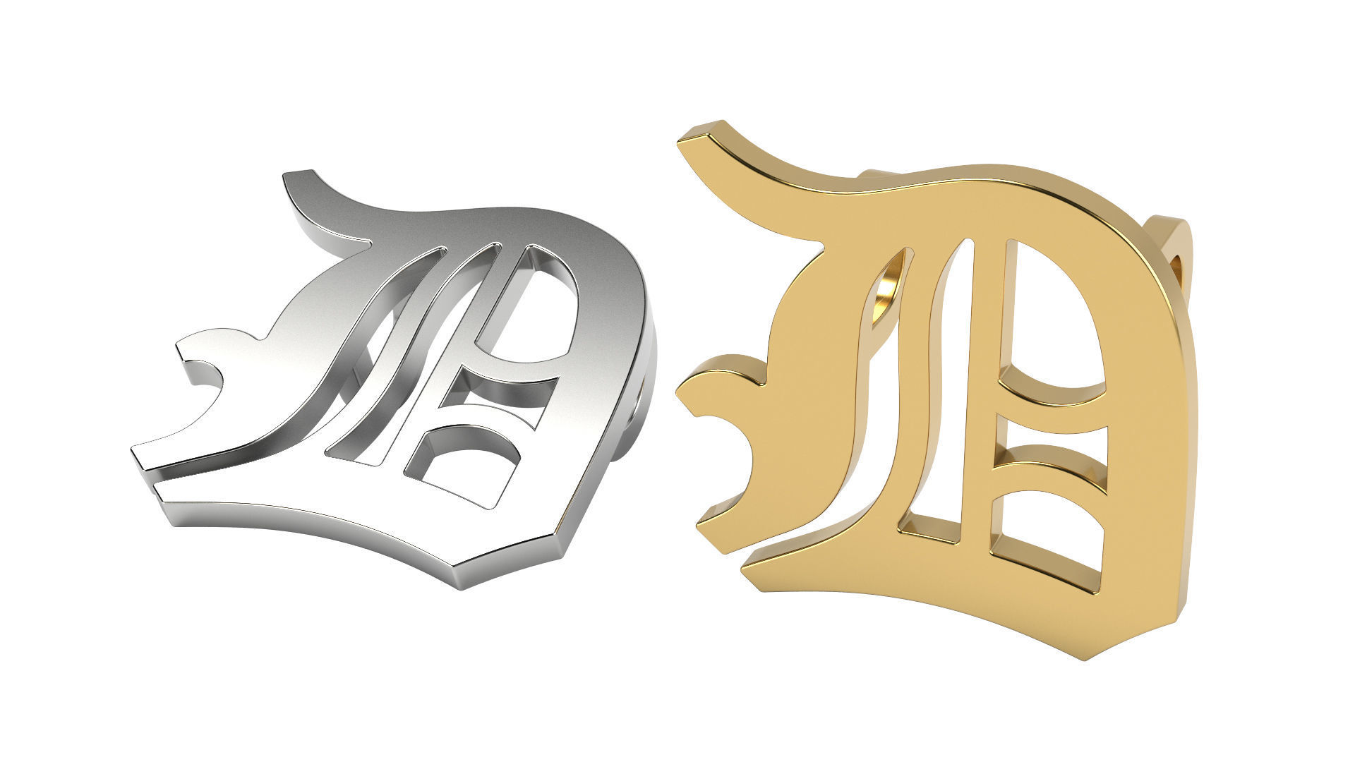 Old English alphabet  stone and solid 3D Model Collection_13