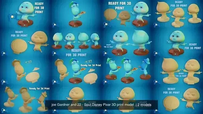 joe Gardner and 22 - Soul Disney Pixar 3D print model 