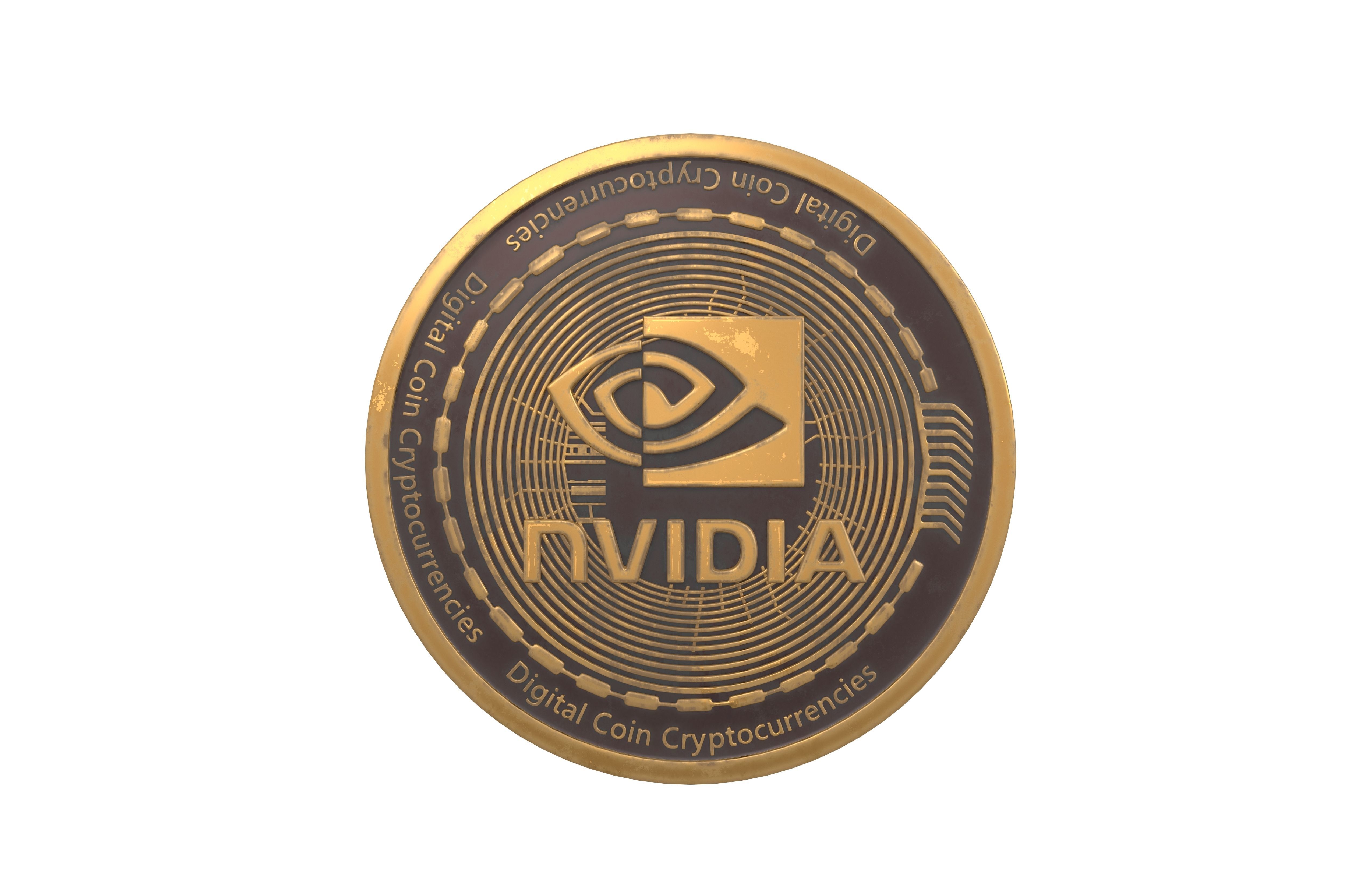 Nvidia Coin v1 002 Low-poly 3D model_1