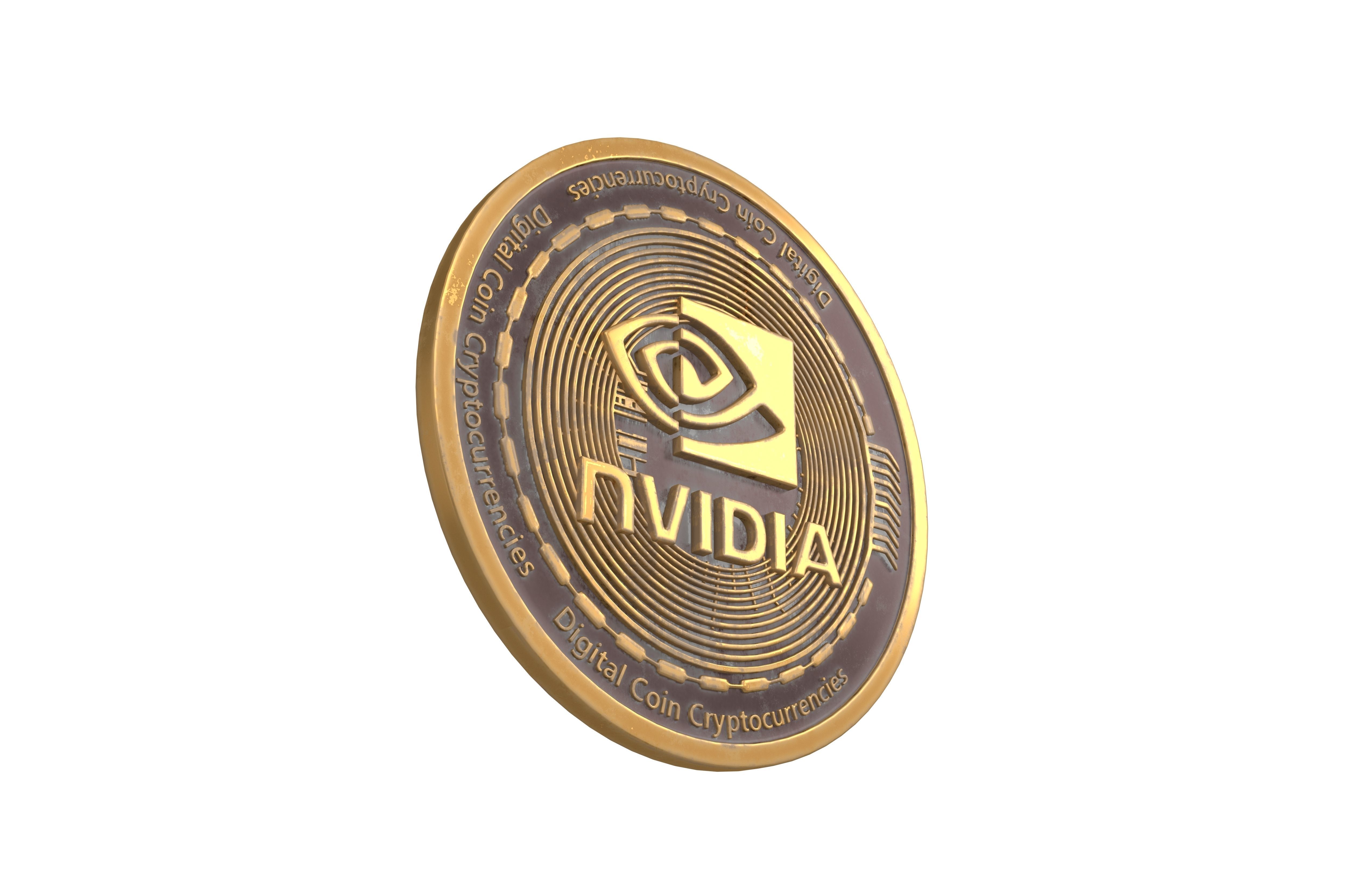Nvidia Coin v1 002 Low-poly 3D model_2