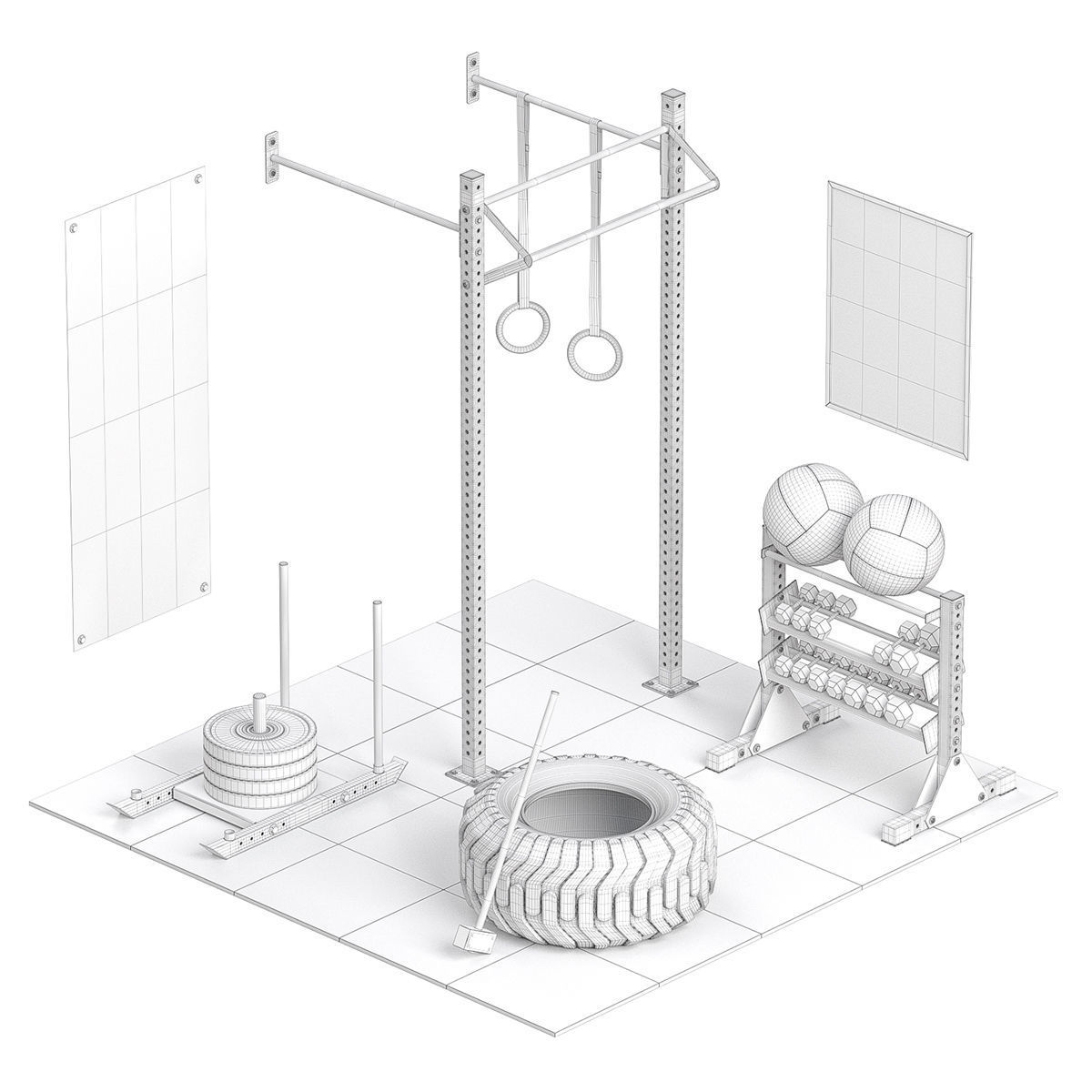 CrossFit Equipment  3D model_2