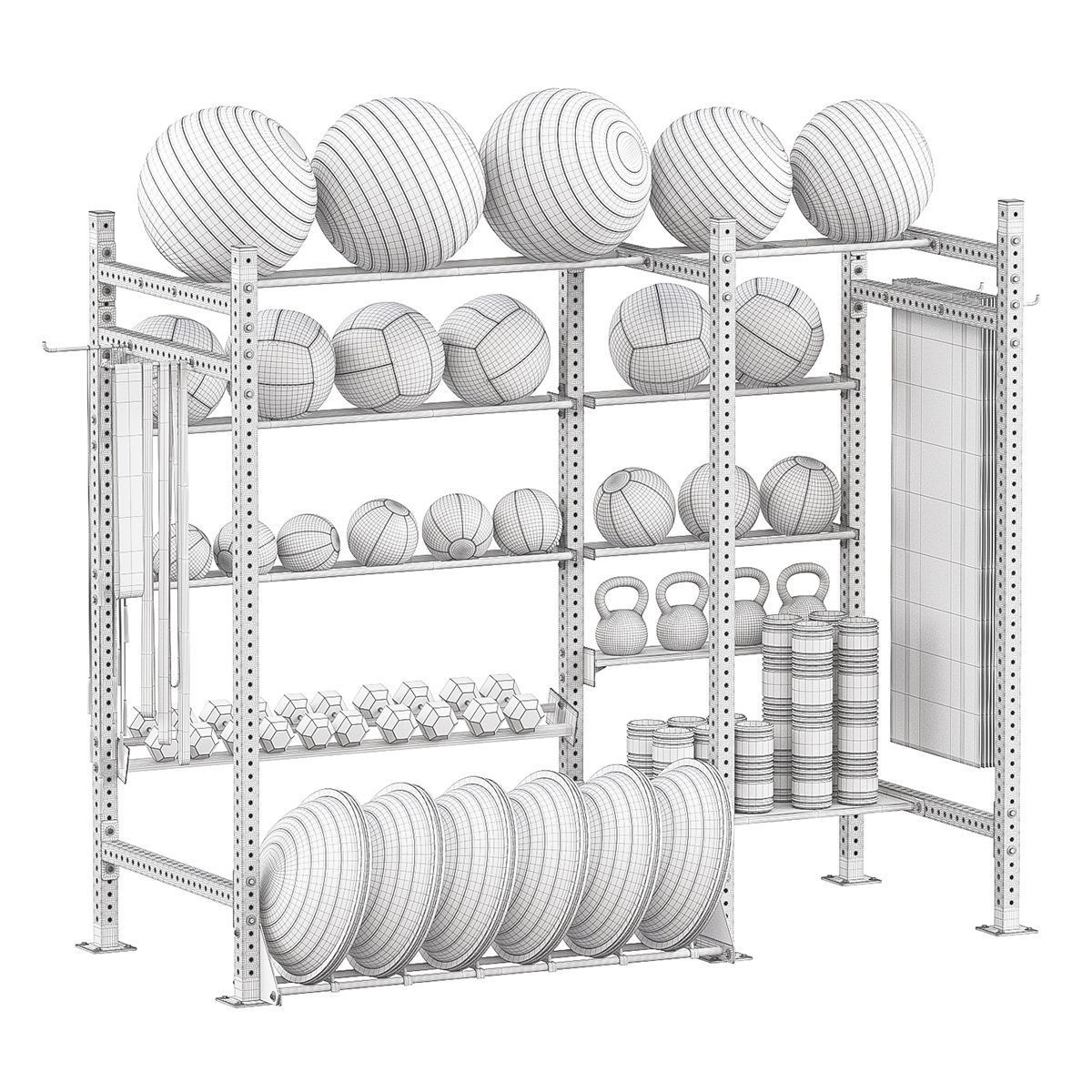 Sport rack equipment 3D model_3