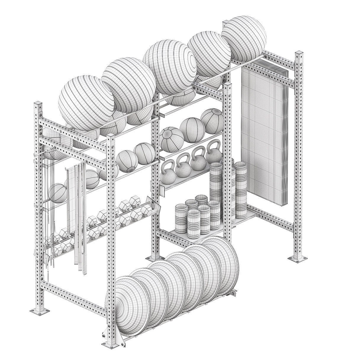 Sport rack equipment 3D model_5