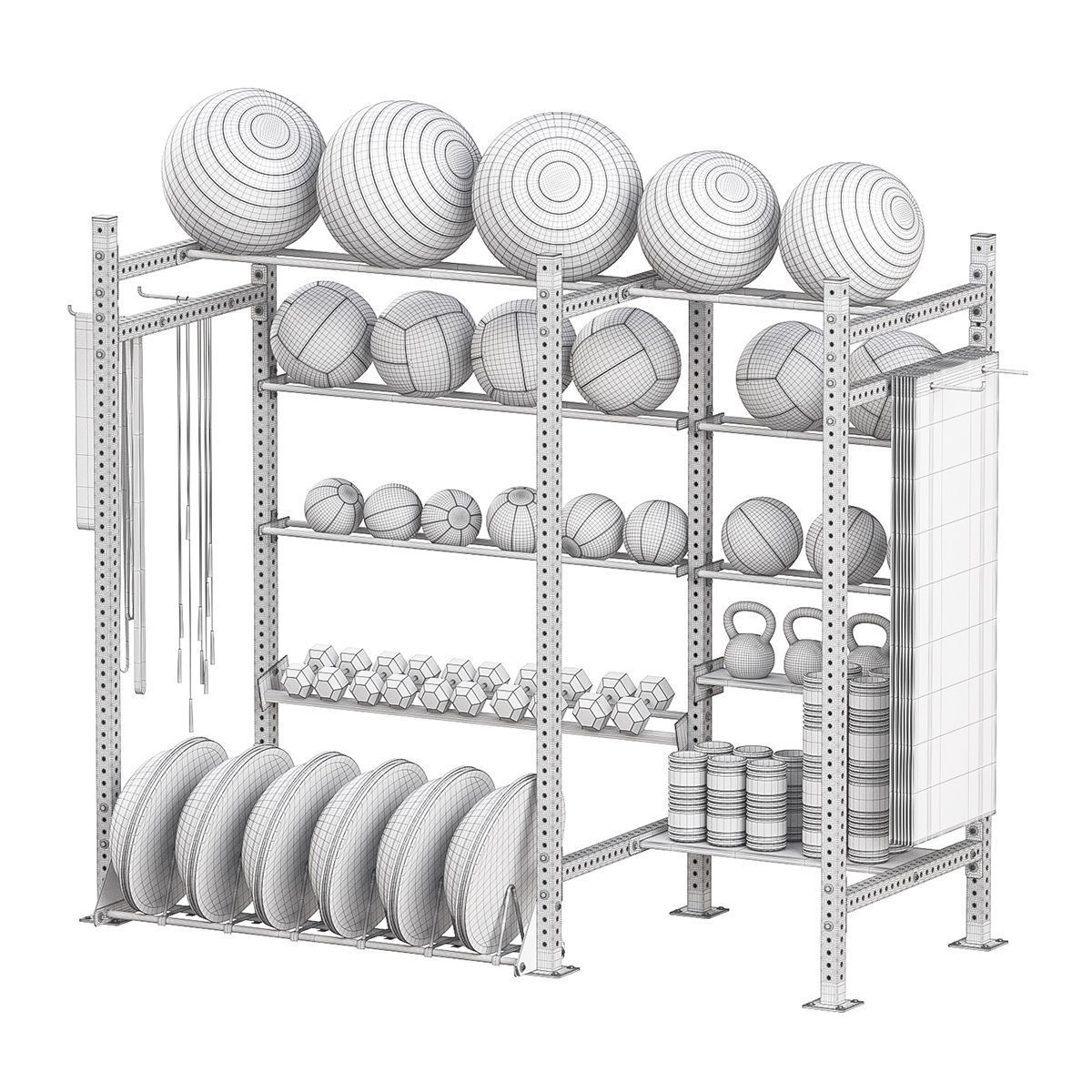 Sport rack equipment 3D model_4