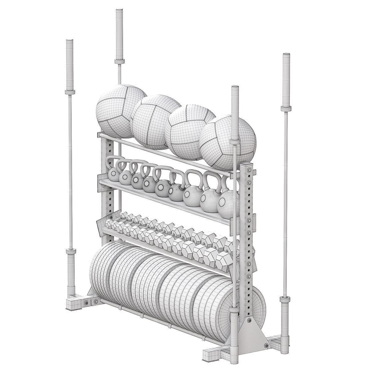 Weight storage rack 3D model_5