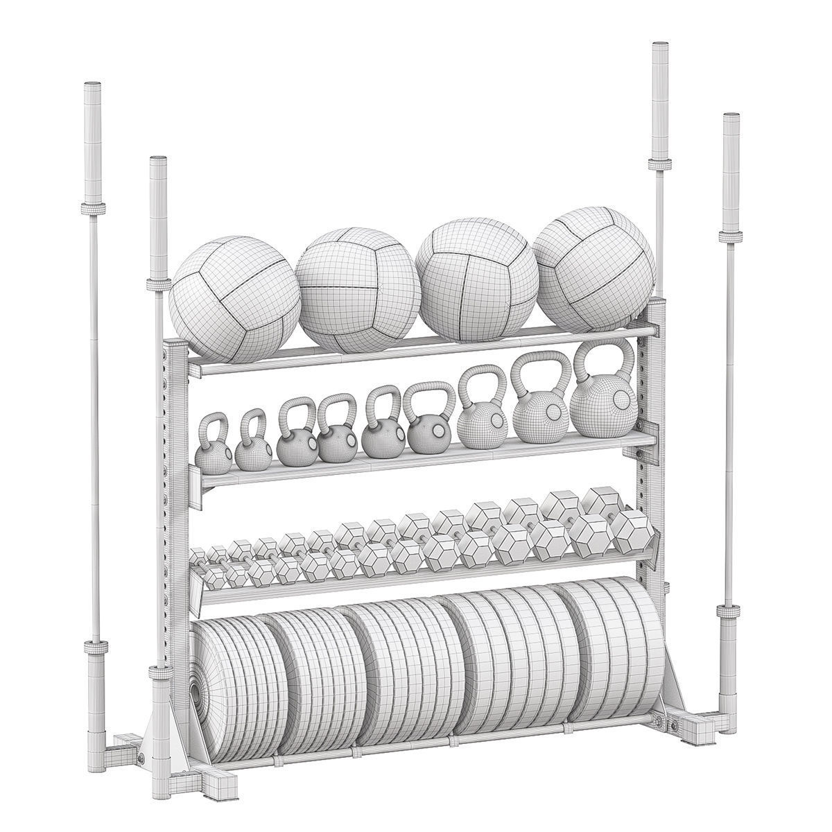 Weight storage rack 3D model_3