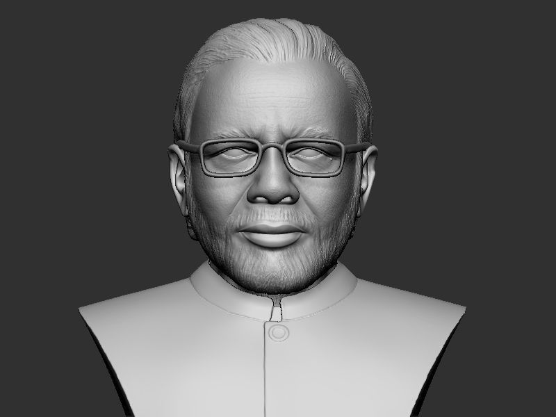 Narendra Modi Bust Gray 3D print model_13