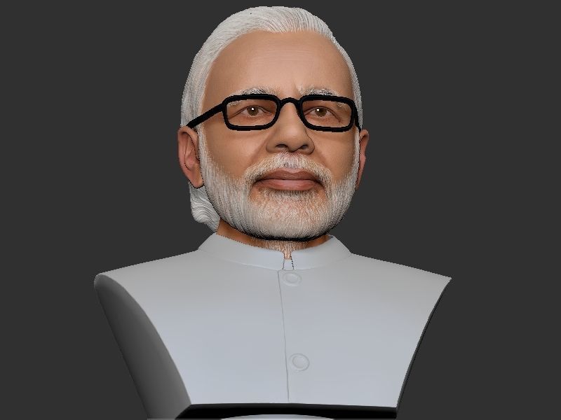 Narendra Modi Bust Gray 3D print model_4