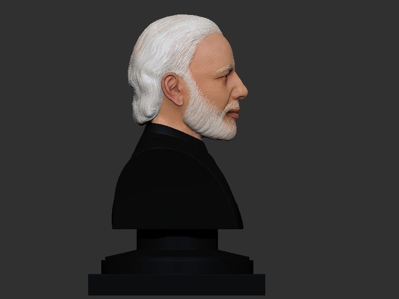 Narendra Modi Bust Gray 3D print model_5