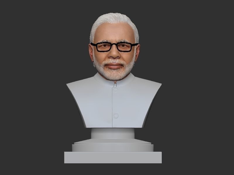 Narendra Modi Bust Gray 3D print model_6