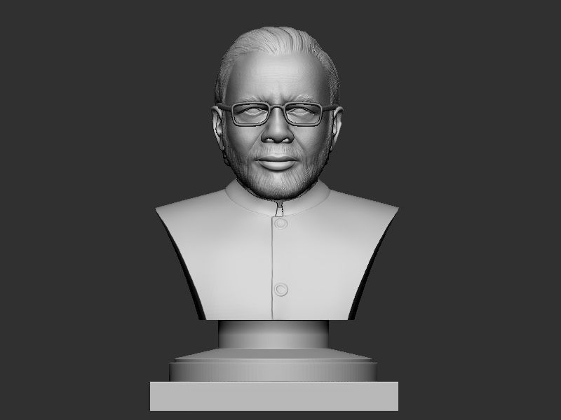 Narendra Modi Bust Gray 3D print model_15