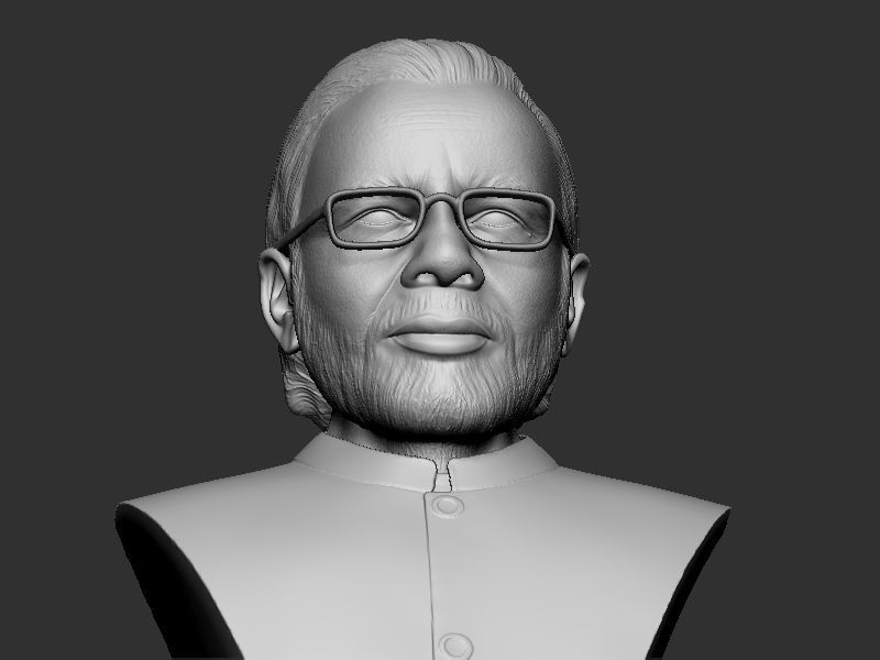 Narendra Modi Bust Gray 3D print model_14