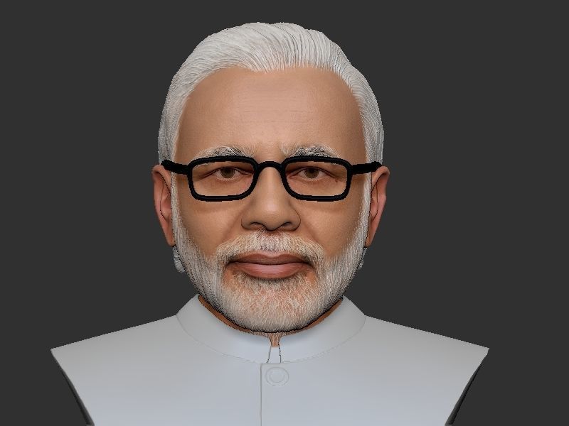 Narendra Modi Bust Gray 3D print model_1