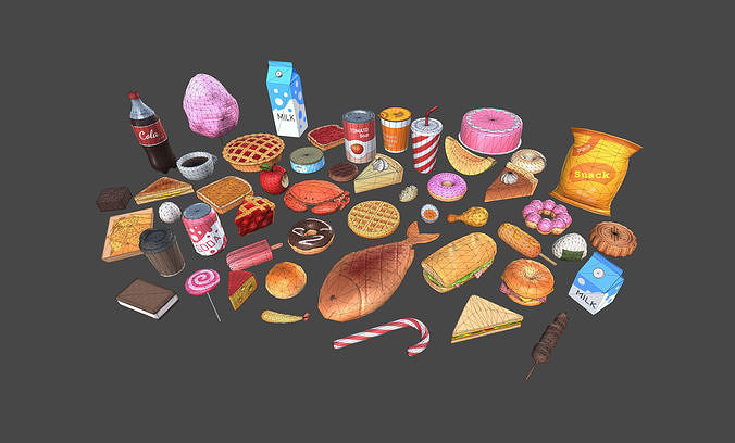 Low Poly Food Pack 3 Low-poly 3D model 2