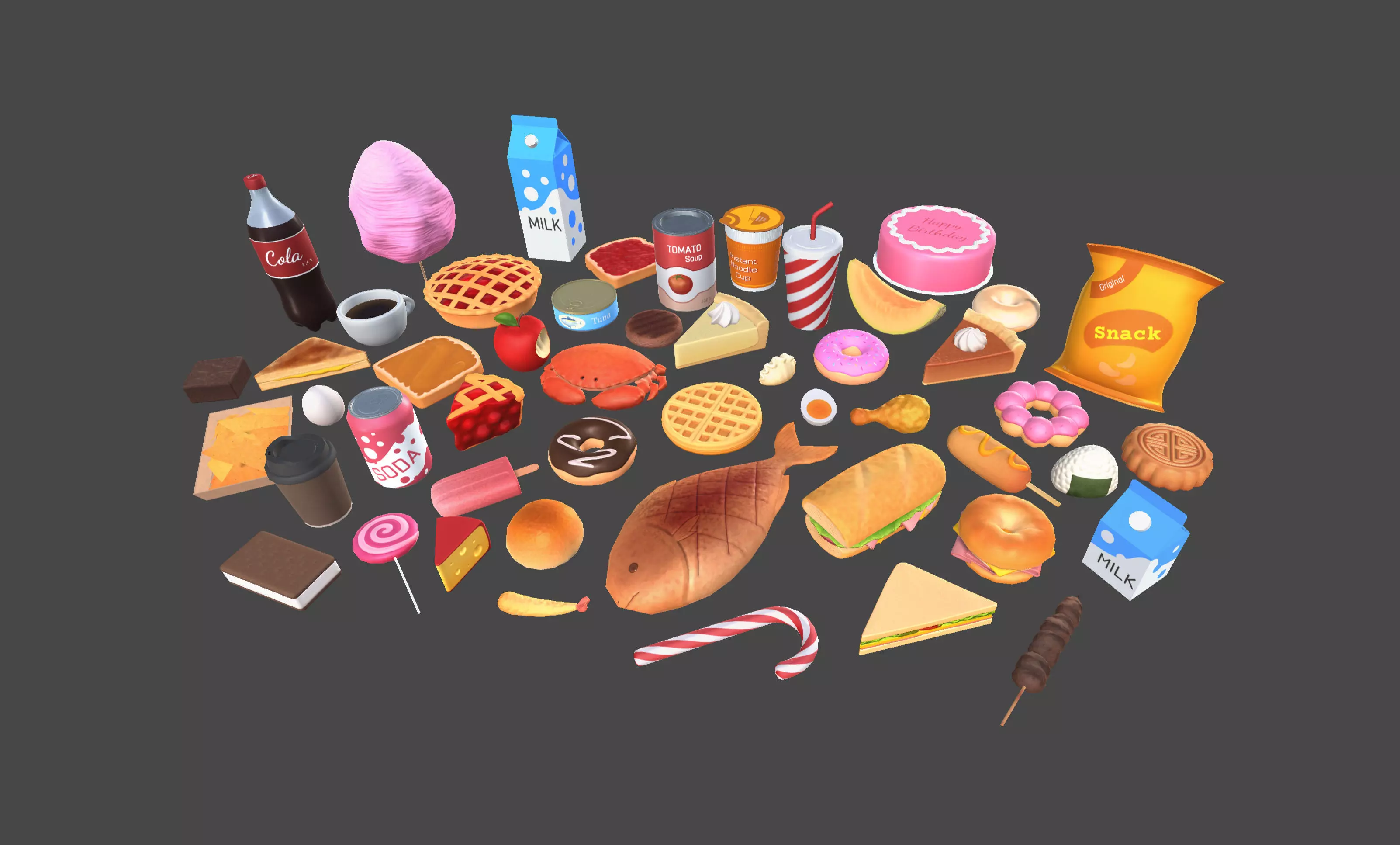 Low Poly Food Pack 3 Low-poly 3D model_0